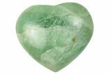 Polished Fluorescent Green Fluorite Heart - Madagascar #256176-1